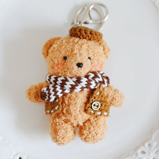 Crochet Couple Bear Keychain