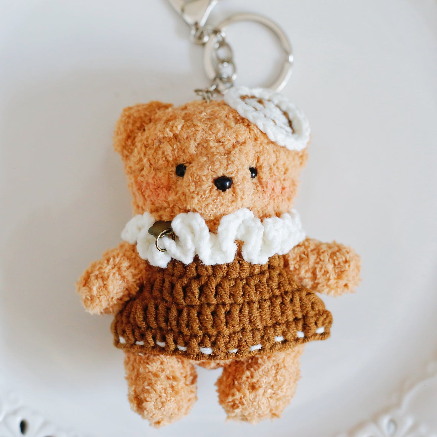 Crochet Couple Bear Keychain