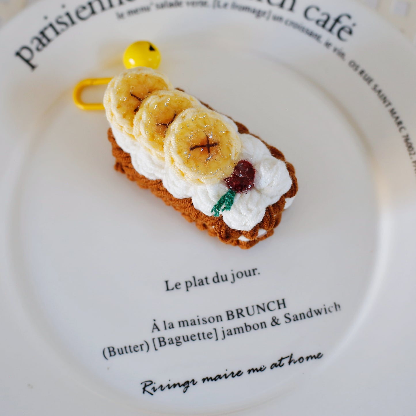 Crochet Fruit Mille-Feuille Keychain