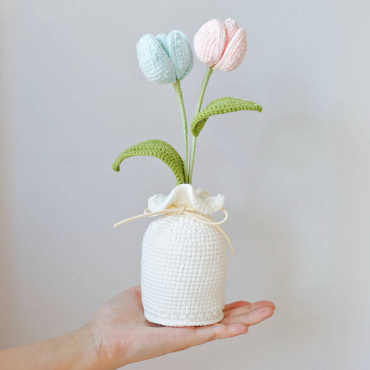Crochet Tulips Potted