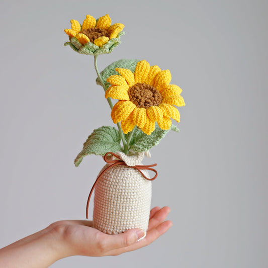 Crochet Sunflower Potted
