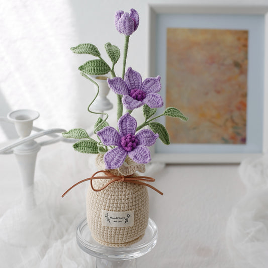 Crochet Clematis Potted