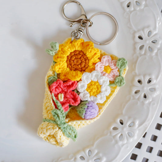 Crochet Mini Bouquet Keychain