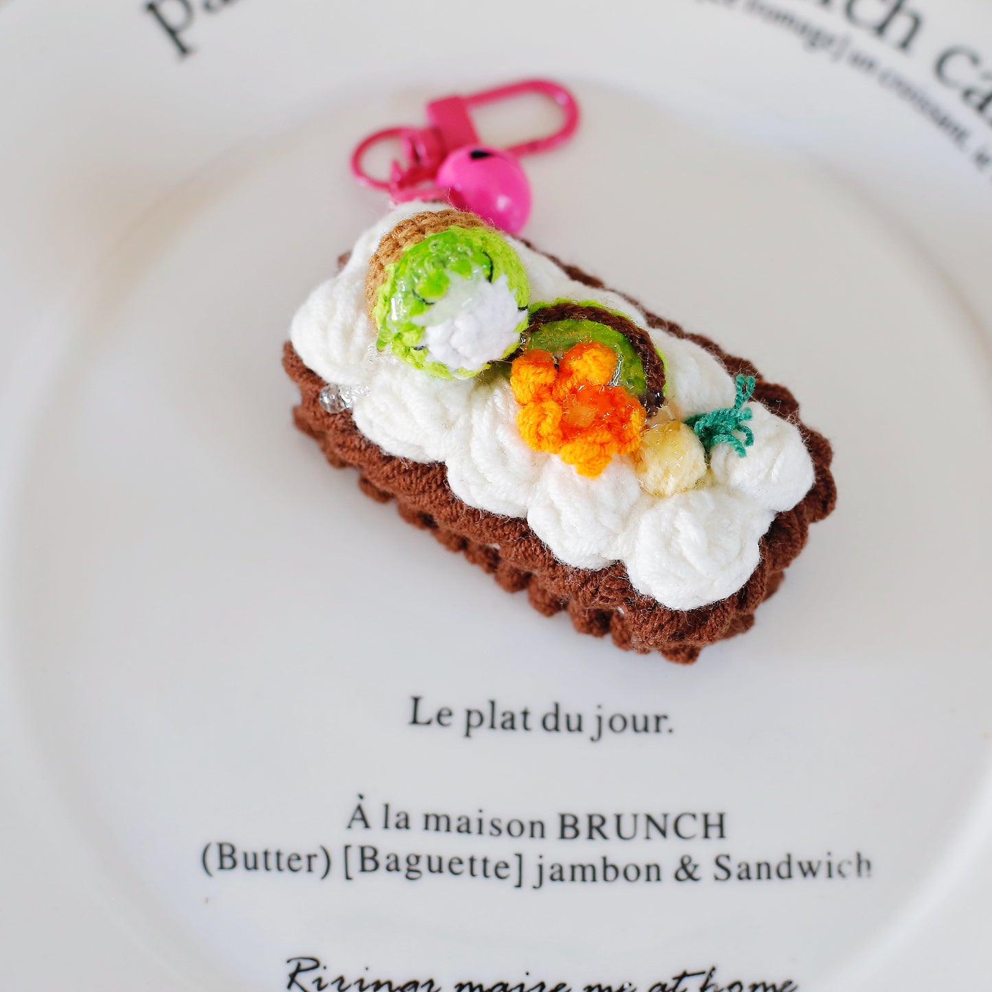 Crochet Fruit Mille-Feuille Keychain